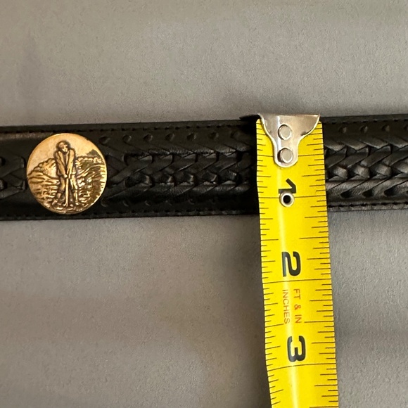 Brighton Onyx Black Leather Golf Belt Mens Size 46 Classic Preppy Vintage - Picture 12 of 16